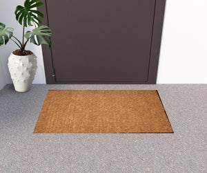 Homeroots 22" X 36" Brown And Black Coir Outdoor Door Mat   573924