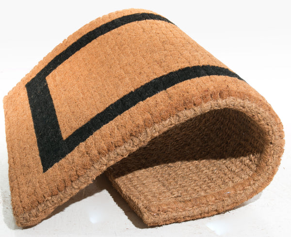 Homeroots 24" X 48" Brown And Black Coir Outdoor Door Mat   573925