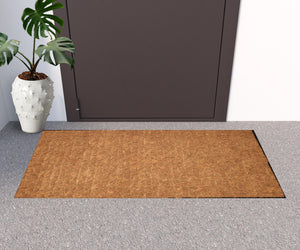 Homeroots 24" X 48" Brown And Black Coir Outdoor Door Mat   573925