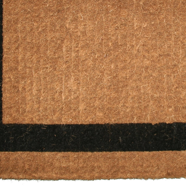 Homeroots 24" X 48" Brown And Black Coir Outdoor Door Mat   573925