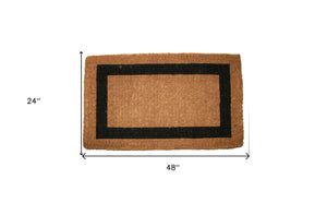 Homeroots 24" X 48" Brown And Black Coir Outdoor Door Mat   573925