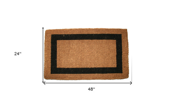 Homeroots 24" X 48" Brown And Black Coir Outdoor Door Mat   573925