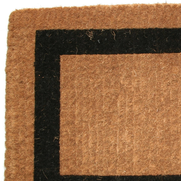 Homeroots 36" X 60" Brown And Black Coir Outdoor Door Mat   573926