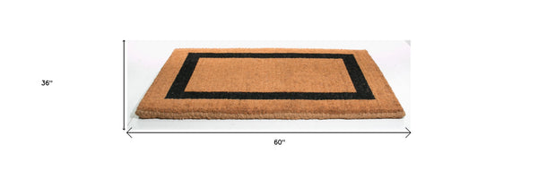 Homeroots 36" X 60" Brown And Black Coir Outdoor Door Mat   573926