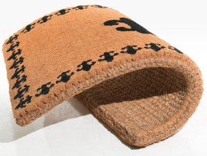 Homeroots 18" X 30" Brown And Black Coir Abstract Outdoor Door Mat   573927