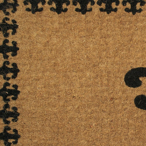 Homeroots 18" X 30" Brown And Black Coir Abstract Outdoor Door Mat   573927