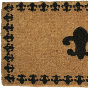 Homeroots 18" X 30" Brown And Black Coir Abstract Outdoor Door Mat   573927