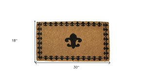 Homeroots 18" X 30" Brown And Black Coir Abstract Outdoor Door Mat   573927