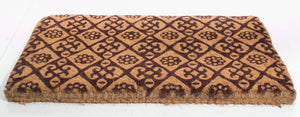 Homeroots 18" X 30" Brown Coir Floral Outdoor Door Mat   573928