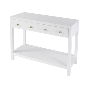 Butler Specialty Nora Rectangular Wood Console Table With 2 Storage Drawers And Open Shelf For Stylish Living Spaces White Acacia Wood,Acacia Veneer,Mdf,Pine Wood 5739304-butler