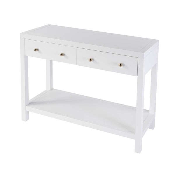 Butler Specialty Nora Rectangular Wood Console Table With 2 Storage Drawers And Open Shelf For Stylish Living Spaces White Acacia Wood,Acacia Veneer,Mdf,Pine Wood 5739304-butler