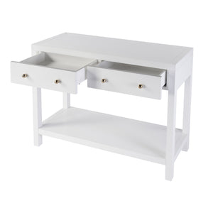 Butler Specialty Nora Rectangular Wood Console Table With 2 Storage Drawers And Open Shelf For Stylish Living Spaces White Acacia Wood,Acacia Veneer,Mdf,Pine Wood 5739304-butler