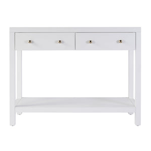 Butler Specialty Nora Rectangular Wood Console Table With 2 Storage Drawers And Open Shelf For Stylish Living Spaces White Acacia Wood,Acacia Veneer,Mdf,Pine Wood 5739304-butler