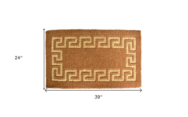 Homeroots 24" X 39" Brown Coir Outdoor Door Mat   573933