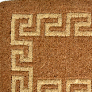 Homeroots 36" X 60" Brown Coir Greek Key Outdoor Door Mat   573934