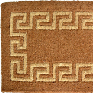 Homeroots 36" X 60" Brown Coir Greek Key Outdoor Door Mat   573934