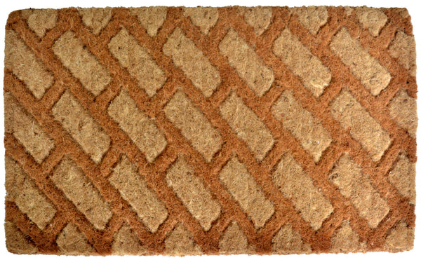 Homeroots 18" X 30" Brown Coir Outdoor Door Mat   573935