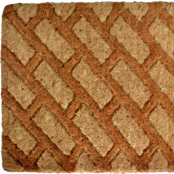 Homeroots 18" X 30" Brown Coir Outdoor Door Mat   573935