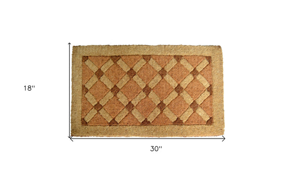 Homeroots 18" X 30" Brown Coir Outdoor Door Mat   573937