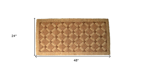Homeroots 24" X 48" Brown Coir Outdoor Door Mat   573939