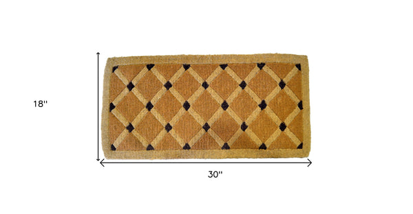 Homeroots 18" X 30" Brown Coir Outdoor Door Mat   573940