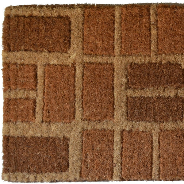 Homeroots 18" X 30" Brown Coir Outdoor Door Mat   573942