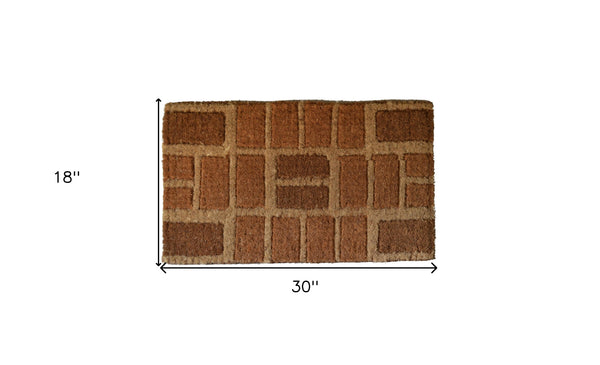 Homeroots 18" X 30" Brown Coir Outdoor Door Mat   573942