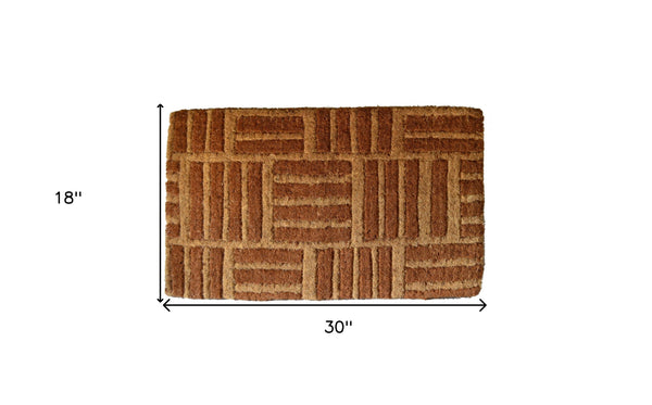 Homeroots 18" X 30" Brown Coir Outdoor Door Mat   573944