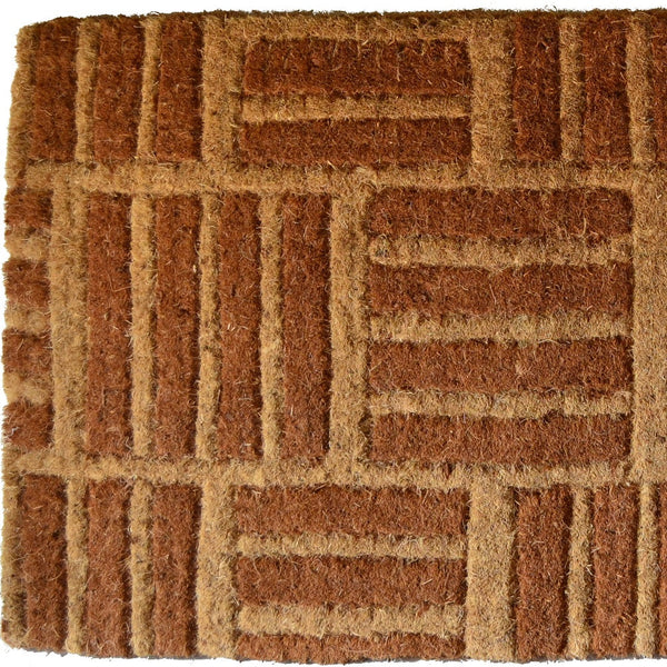 Homeroots 18" X 30" Brown Coir Outdoor Door Mat   573944