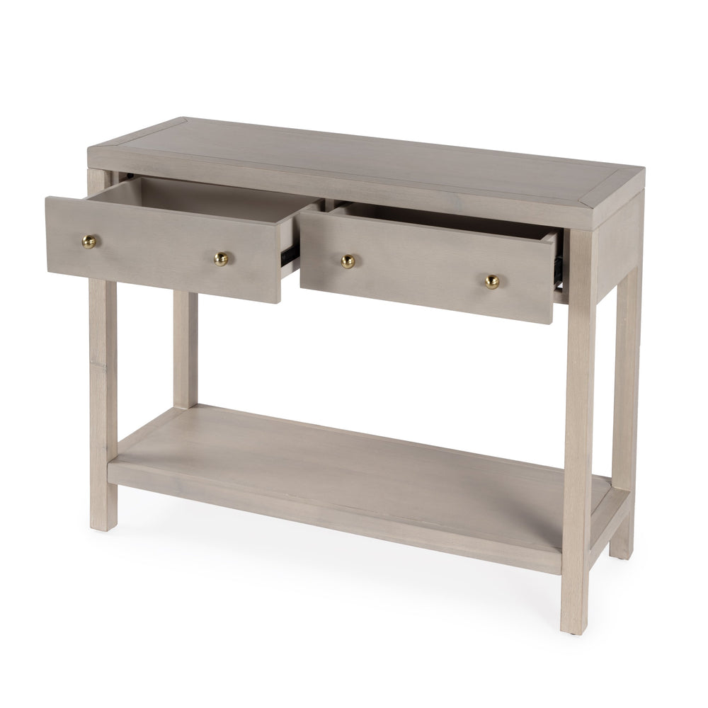 Butler Specialty Nora Rectangular Wood Console Table With 2 Storage Drawers And Open Shelf For Stylish Living Spaces Taupe Acacia Wood,Acacia Veneer,Mdf,Pine Wood 5739450-butler