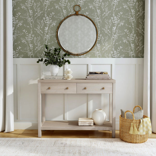 Butler Specialty Nora Rectangular Wood Console Table With 2 Storage Drawers And Open Shelf For Stylish Living Spaces Taupe Acacia Wood,Acacia Veneer,Mdf,Pine Wood 5739450-butler