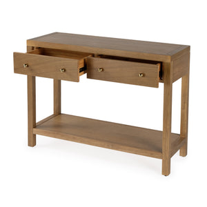 Butler Specialty Nora Rectangular Wood Console Table With 2 Storage Drawers And Open Shelf For Stylish Living Spaces Brown Rubberwood,Oak Veneers,Mdf,Oak Wood,Pine Wood 5739452-butler
