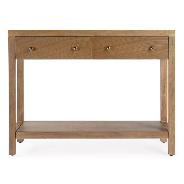 Butler Specialty Nora Rectangular Wood Console Table With 2 Storage Drawers And Open Shelf For Stylish Living Spaces Brown Rubberwood,Oak Veneers,Mdf,Oak Wood,Pine Wood 5739452-butler