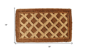 Homeroots 18" X 30" Brown Coir Outdoor Door Mat   573945