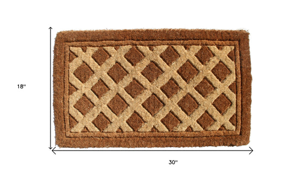 Homeroots 18" X 30" Brown Coir Outdoor Door Mat   573945