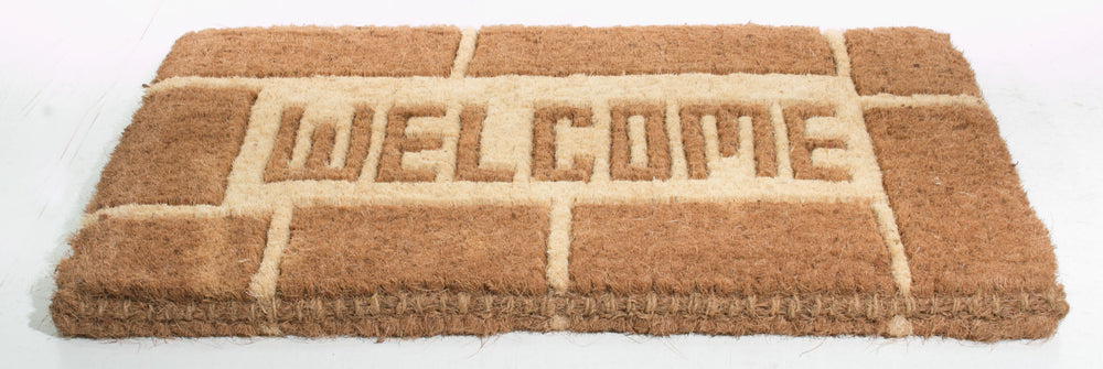 Homeroots 18" X 30" Brown Coir Welcome Outdoor Door Mat   573946