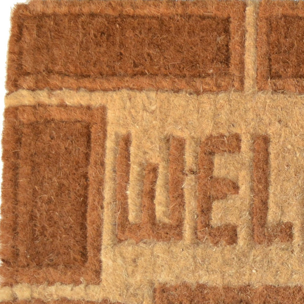 Homeroots 18" X 30" Brown Coir Welcome Outdoor Door Mat   573946