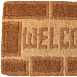 Homeroots 18" X 30" Brown Coir Welcome Outdoor Door Mat   573946