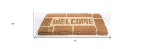 Homeroots 18" X 30" Brown Coir Welcome Outdoor Door Mat   573946