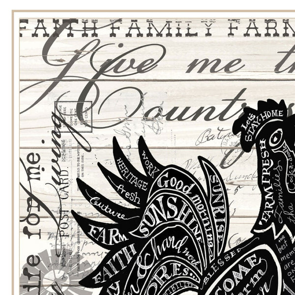 Homeroots Faith Family Farm Rooster Wall Art - Chic White Framed Decor To Elevate Your Home Style Effortlessly  Paper 573949