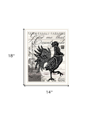 Homeroots Faith Family Farm Rooster Wall Art - Chic White Framed Decor To Elevate Your Home Style Effortlessly  Paper 573949