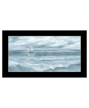 Homeroots Three Sailboats Ocean Scene Wall Art - Stylish Black Framed Acrylic Decor To Elevate Your Space  Paper 573950