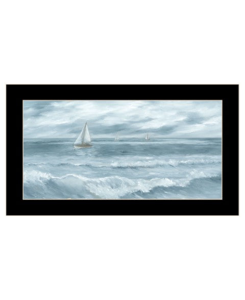 Homeroots Three Sailboats Ocean Scene Wall Art - Stylish Black Framed Acrylic Decor To Elevate Your Space  Paper 573950