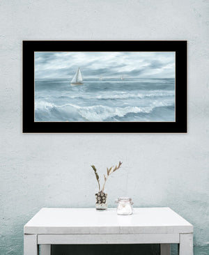 Homeroots Three Sailboats Ocean Scene Wall Art - Stylish Black Framed Acrylic Decor To Elevate Your Space  Paper 573950