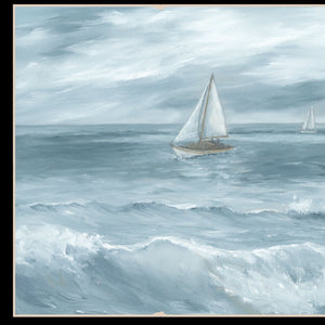 Homeroots Three Sailboats Ocean Scene Wall Art - Stylish Black Framed Acrylic Decor To Elevate Your Space  Paper 573950