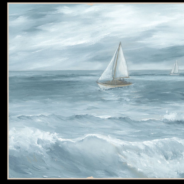 Homeroots Three Sailboats Ocean Scene Wall Art - Stylish Black Framed Acrylic Decor To Elevate Your Space  Paper 573950