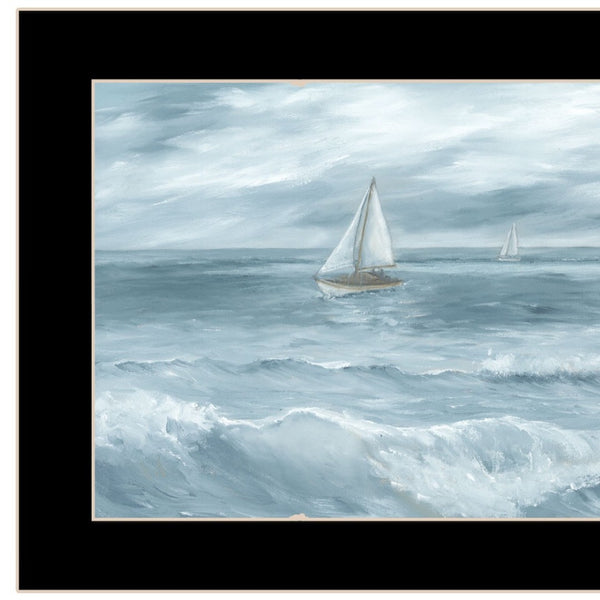 Homeroots Three Sailboats Ocean Scene Wall Art - Stylish Black Framed Acrylic Decor To Elevate Your Space  Paper 573950