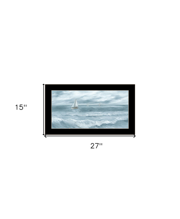 Homeroots Three Sailboats Ocean Scene Wall Art - Stylish Black Framed Acrylic Decor To Elevate Your Space  Paper 573950