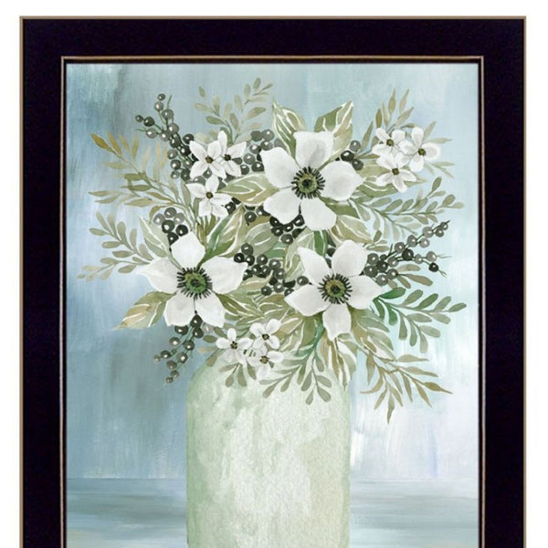 HomeRoots Set of Two Charming Floral and Berry Black Framed Wall Art Prints for Farmhouse Décor Display 573951