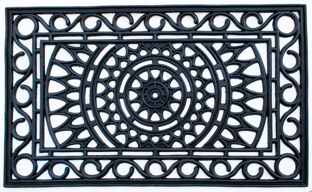 Homeroots 24" X 36" Black Rubber Outdoor Door Mat   573956